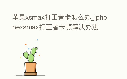 蘋果xsmax打王者卡怎么辦_iphonexsmax打王者卡頓解決辦法