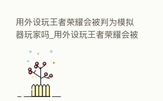 用外設玩王者榮耀會被判為模擬器玩家嗎_用外設玩王者榮耀會被判為模擬器玩家嗎知乎