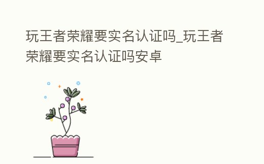 玩王者榮耀要實名認證嗎_玩王者榮耀要實名認證嗎安卓