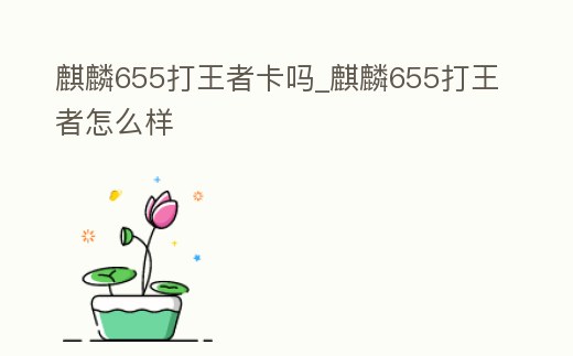 麒麟655打王者卡嗎_麒麟655打王者怎么樣