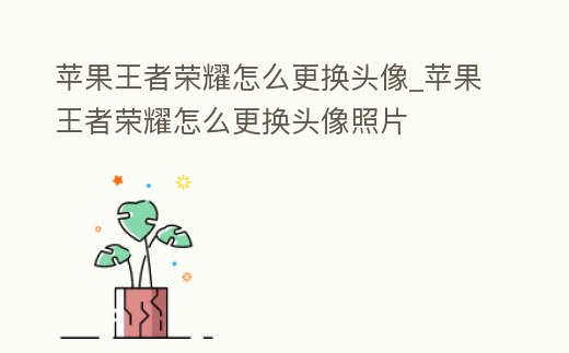 蘋果王者榮耀怎么更換頭像_蘋果王者榮耀怎么更換頭像照片