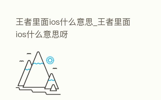 王者里面ios什么意思_王者里面ios什么意思呀