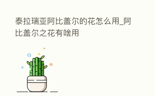 泰拉瑞亞阿比蓋爾的花怎么用_阿比蓋爾之花有啥用