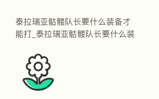 泰拉瑞亞骷髏隊長要什么裝備才能打_泰拉瑞亞骷髏隊長要什么裝備才能打死