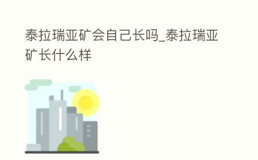 泰拉瑞亞礦會自己長嗎_泰拉瑞亞礦長什么樣