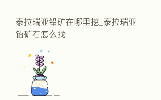 泰拉瑞亞鉛礦在哪里挖_泰拉瑞亞鉛礦石怎么找