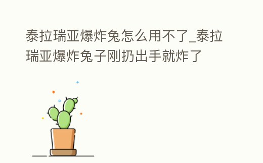 泰拉瑞亞爆炸兔怎么用不了_泰拉瑞亞爆炸兔子剛扔出手就炸了