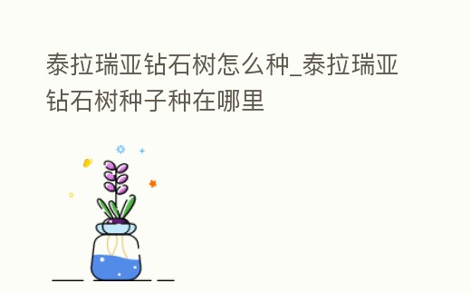 泰拉瑞亞鉆石樹怎么種_泰拉瑞亞鉆石樹種子種在哪里