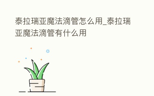 泰拉瑞亞魔法滴管怎么用_泰拉瑞亞魔法滴管有什么用