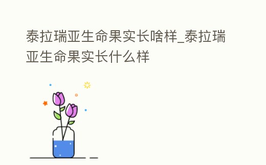 泰拉瑞亞生命果實長啥樣_泰拉瑞亞生命果實長什么樣