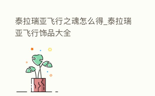 泰拉瑞亞飛行之魂怎么得_泰拉瑞亞飛行飾品大全