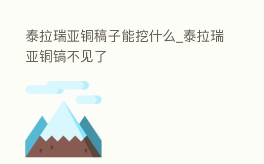 泰拉瑞亞銅稿子能挖什么_泰拉瑞亞銅鎬不見了