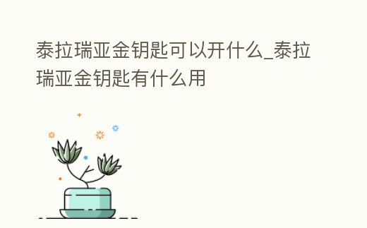 泰拉瑞亞金鑰匙可以開(kāi)什么_泰拉瑞亞金鑰匙有什么用