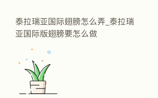 泰拉瑞亞國際翅膀怎么弄_泰拉瑞亞國際版翅膀要怎么做