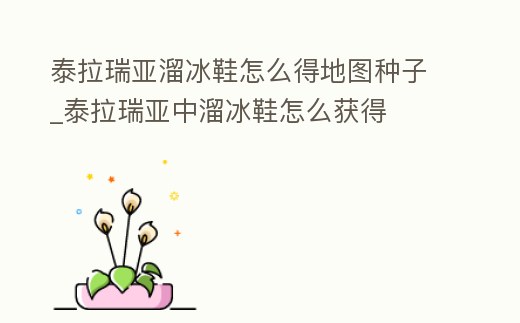 泰拉瑞亞溜冰鞋怎么得地圖種子_泰拉瑞亞中溜冰鞋怎么獲得