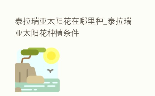 泰拉瑞亞太陽花在哪里種_泰拉瑞亞太陽花種植條件