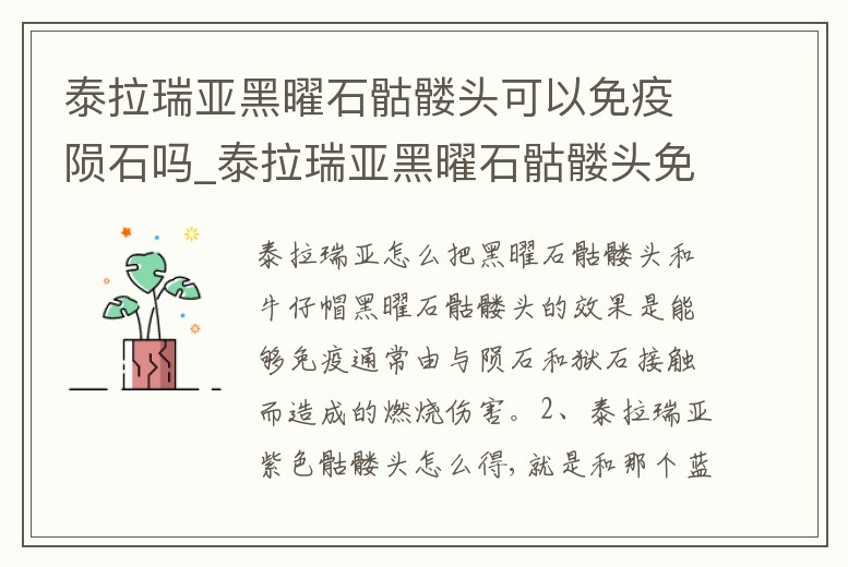 泰拉瑞亞黑曜石骷髏頭可以免疫隕石嗎_泰拉瑞亞黑曜石骷髏頭免疫巖漿嗎