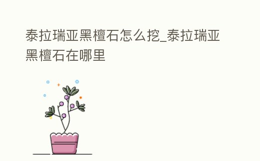 泰拉瑞亞黑檀石怎么挖_泰拉瑞亞黑檀石在哪里