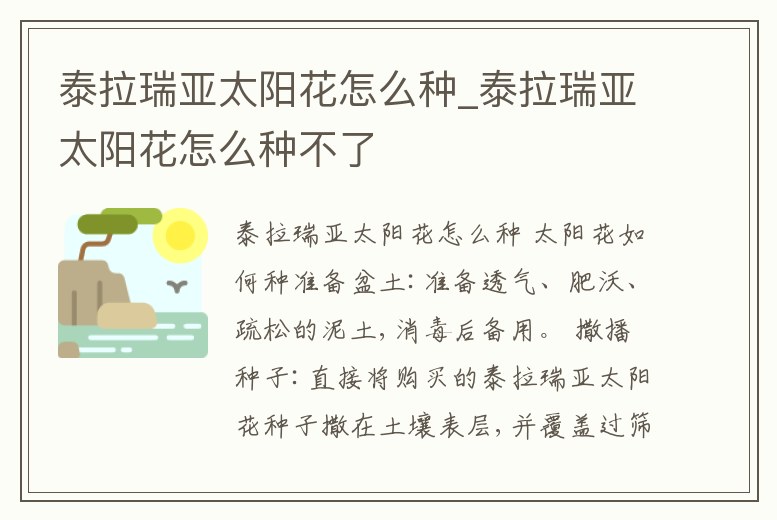 泰拉瑞亞太陽花怎么種_泰拉瑞亞太陽花怎么種不了