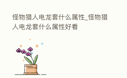 怪物獵人電龍套什么屬性_怪物獵人電龍套什么屬性好看