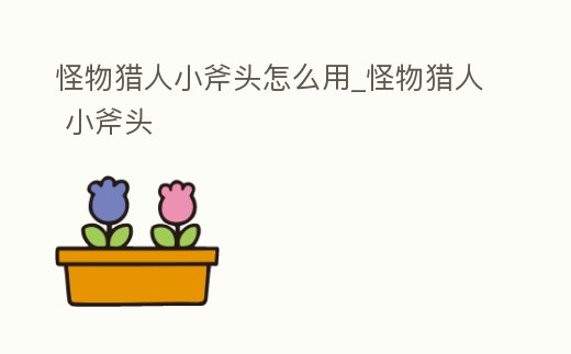 怪物獵人小斧頭怎么用_怪物獵人 小斧頭