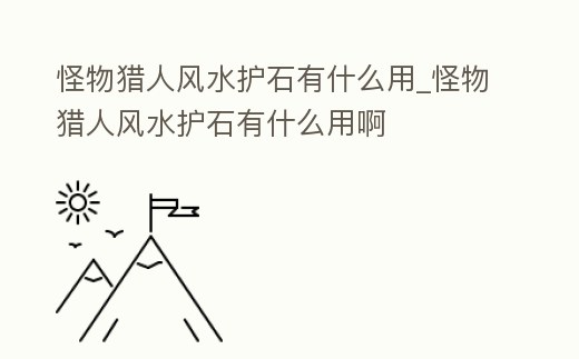 怪物獵人風水護石有什么用_怪物獵人風水護石有什么用啊