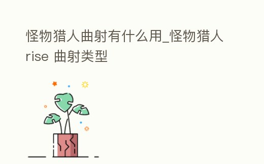 怪物獵人曲射有什么用_怪物獵人rise 曲射類型