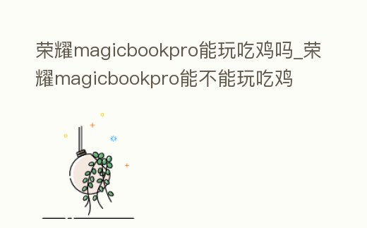 榮耀magicbookpro能玩吃雞嗎_榮耀magicbookpro能不能玩吃雞