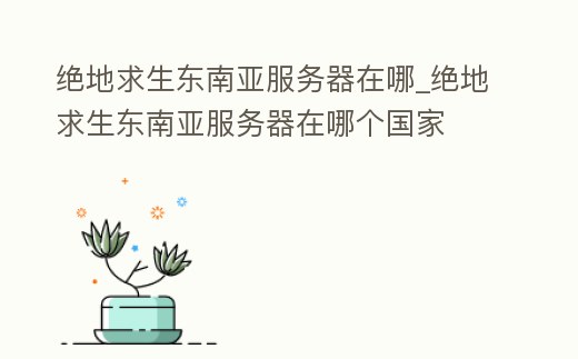 絕地求生東南亞服務器在哪_絕地求生東南亞服務器在哪個國家