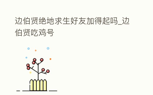 邊伯賢絕地求生好友加得起嗎_邊伯賢吃雞號