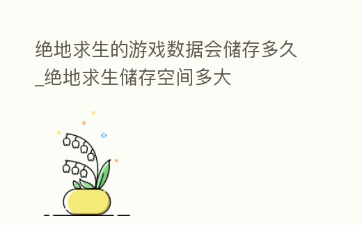 絕地求生的游戲數據會儲存多久_絕地求生儲存空間多大