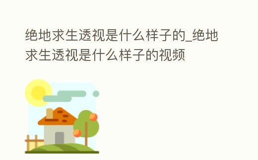 絕地求生透視是什么樣子的_絕地求生透視是什么樣子的視頻