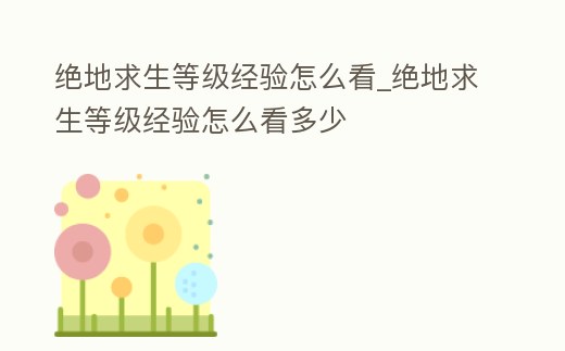 絕地求生等級經驗怎么看_絕地求生等級經驗怎么看多少
