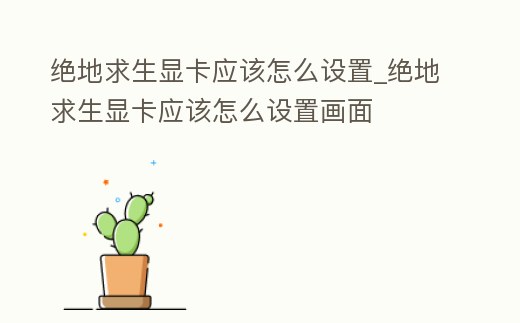 絕地求生顯卡應該怎么設置_絕地求生顯卡應該怎么設置畫面