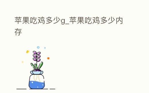 蘋果吃雞多少g_蘋果吃雞多少內存
