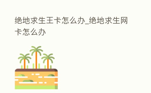絕地求生王卡怎么辦_絕地求生網卡怎么辦