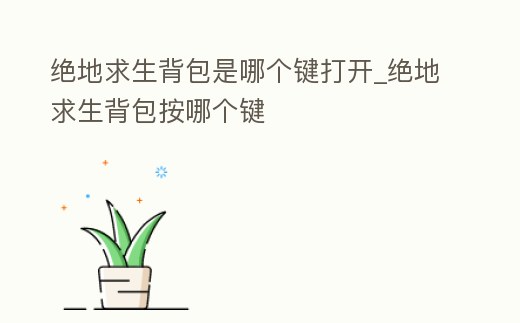 絕地求生背包是哪個鍵打開_絕地求生背包按哪個鍵