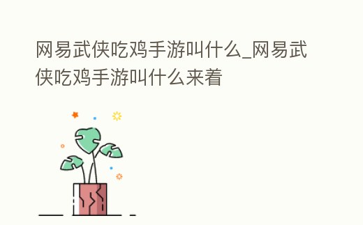 網(wǎng)易武俠吃雞手游叫什么_網(wǎng)易武俠吃雞手游叫什么來著
