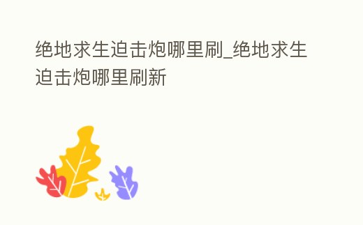 絕地求生迫擊炮哪里刷_絕地求生迫擊炮哪里刷新