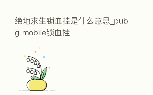 絕地求生鎖血掛是什么意思_pubg mobile鎖血掛