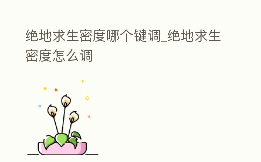 絕地求生密度哪個鍵調_絕地求生密度怎么調