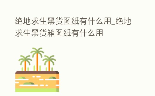 絕地求生黑貨圖紙有什么用_絕地求生黑貨箱圖紙有什么用