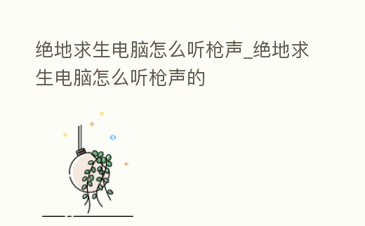絕地求生電腦怎么聽槍聲_絕地求生電腦怎么聽槍聲的