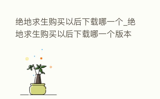絕地求生購買以后下載哪一個_絕地求生購買以后下載哪一個版本好