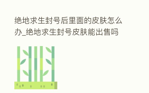 絕地求生封號后里面的皮膚怎么辦_絕地求生封號皮膚能出售嗎