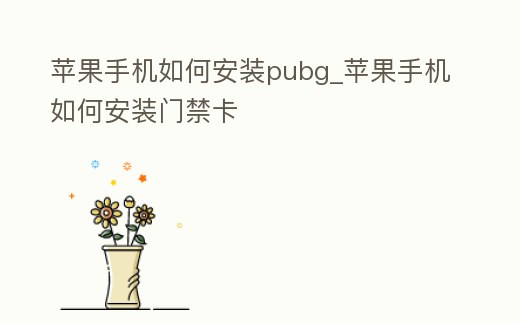 蘋果手機如何安裝pubg_蘋果手機如何安裝門禁卡
