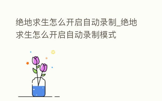 絕地求生怎么開啟自動錄制_絕地求生怎么開啟自動錄制模式
