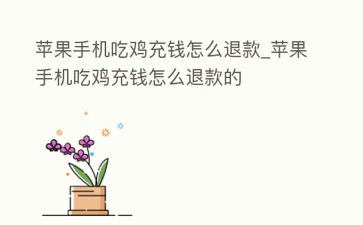 蘋果手機吃雞充錢怎么退款_蘋果手機吃雞充錢怎么退款的