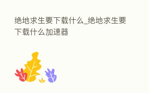 絕地求生要下載什么_絕地求生要下載什么加速器