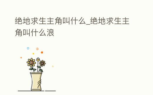 絕地求生主角叫什么_絕地求生主角叫什么浪